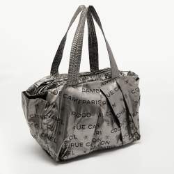 Pre Owned Chanel Silver Coated Nylon 31 Rue Cambon Shoulder Bag