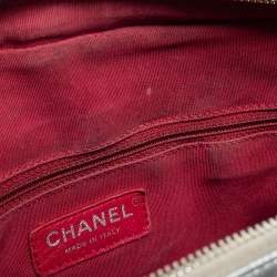 Pre Owned Chanel Silver Quilted Leather Gabrielle Hobo 