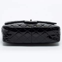 Chanel Black Patent Leather Jumbo Classic Single Flap Bag