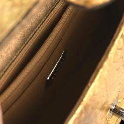 مملوكة مسبقًا Chanel Gold Python Leather Exotic Timeless Classic Single Flap 2013 Shoulder Bag