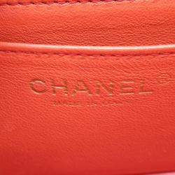 Pre Owned Chanel Red Mini Square Classic Single Flap Bag