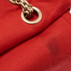 Pre Owned Chanel Red Quilted Jersey Reissue 2.55 Classic 227 Flap Bag