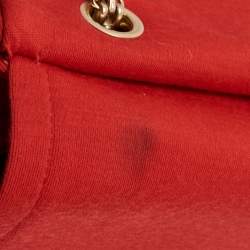 Pre Owned Chanel Red Quilted Jersey Reissue 2.55 Classic 227 Flap Bag
