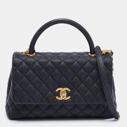 Chanel Black Quilted Calfskin Coco Luxe Large Shopping Bag