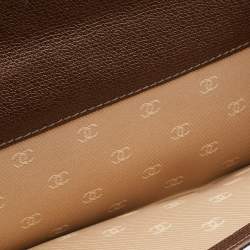 Pre Owned Chanel Brown Leather Flap Wallet
