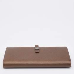 Pre Owned Chanel Brown Leather Flap Wallet