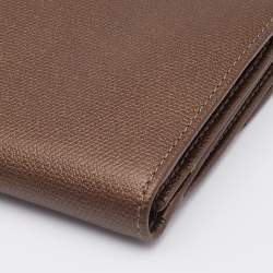 Pre Owned Chanel Brown Leather Flap Wallet