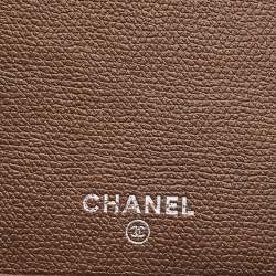 Pre Owned Chanel Brown Leather Flap Wallet
