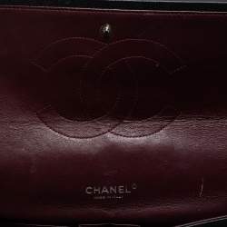 Pre Owned Chanel Black Quilted Caviar Leather Maxi Classic Double Flap Bag