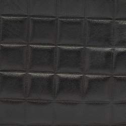 Pre Owned Chanel Black Leather Chocolate Bar Barrel Bag