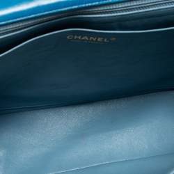 Pre Owned Chanel Ombre Blue Quilted Leather Maxi Classic Single Flap Shoulder Bag