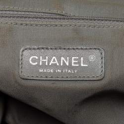 Pre Owned Chanel Black Tweed Stitch Quilted Bubble Nylon Limited Edition Tote