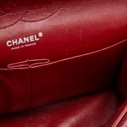 Pre Owned Chanel Red Quilted Caviar Leather Jumbo Classic Double Flap Bag