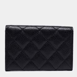 Chanel Black Quilted Leather CC Flap Compact Wallet
