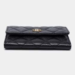Chanel Black Quilted Leather CC Flap Compact Wallet