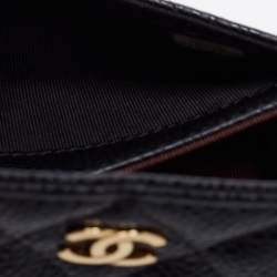 Chanel Black Quilted Leather CC Flap Compact Wallet