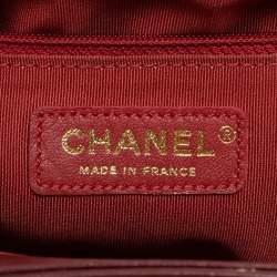 Pre Owned Chanel Dark Red Quilted Leather New Medium Boy Shoulder Bag