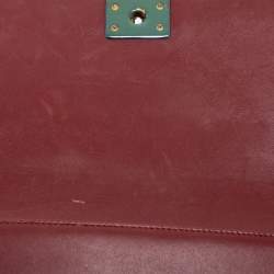 Pre Owned Chanel Dark Red Quilted Leather New Medium Boy Shoulder Bag