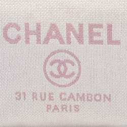 Chanel Pink Woven Raffia Deauville O Case