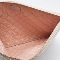 Chanel Pink Woven Raffia Deauville O Case