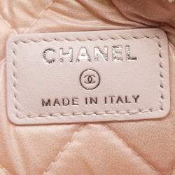 Chanel Pink Woven Raffia Deauville O Case