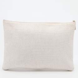Chanel Pink Woven Raffia Deauville O Case