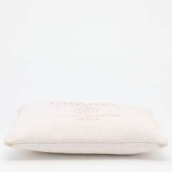 Chanel Pink Woven Raffia Deauville O Case