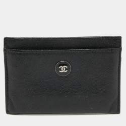 doolhof Relativiteitstheorie Netelig Chanel Black Caviar Leather CC Button Card Holder Chanel | TLC
