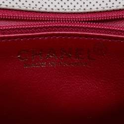 Pre Owned Chanel Beige Perforated Leather Vintage Flap Bag