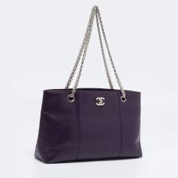 مملوكة مسبقًا Chanel Purple Caviar Leather CC Tote