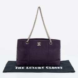 مملوكة مسبقًا Chanel Purple Caviar Leather CC Tote