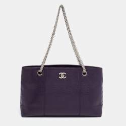 مملوكة مسبقًا Chanel Purple Caviar Leather CC Tote
