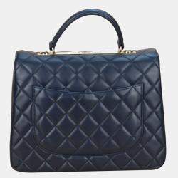 Pre Owned Chanel Navy Blue Lambskin Leather Trendy CC 2014 Shoulder Bag