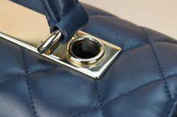 Pre Owned Chanel Navy Blue Lambskin Leather Trendy CC 2014 Shoulder Bag