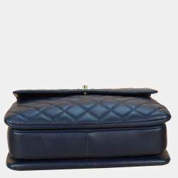 Pre Owned Chanel Navy Blue Lambskin Leather Trendy CC 2014 Shoulder Bag