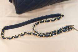 Pre Owned Chanel Navy Blue Lambskin Leather Trendy CC 2014 Shoulder Bag