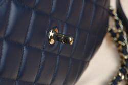Pre Owned Chanel Navy Blue Lambskin Leather Trendy CC 2014 Shoulder Bag