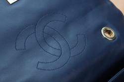 Pre Owned Chanel Navy Blue Lambskin Leather Trendy CC 2014 Shoulder Bag