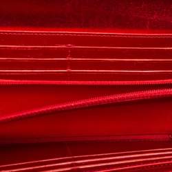 Chanel Red Patent Leather Single Flap Boy Continental Wallet