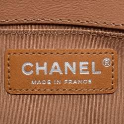 Pre Owned Chanel Beige Quilted Leather Small Boy Top Handle Bag