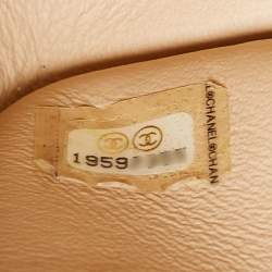 Pre Owned Chanel Beige Quilted Caviar Leather Jumbo Classic Double Flap Bag