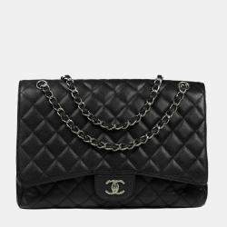Chanel Olive Green Quilted Caviar Leather Maxi Classic Double Flap Bag  Chanel