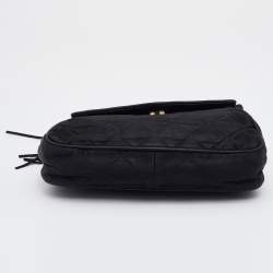 Pre Owned Chanel Black Quilted Satin Vintage Tassel Flap Bag