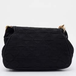 Pre Owned Chanel Black Quilted Satin Vintage Tassel Flap Bag