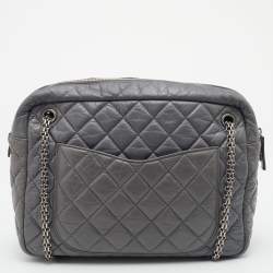 Chanel Grey Quilted Leather Large Reissue Camera Case Bag