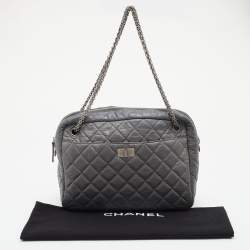 Chanel Grey Quilted Leather Large Reissue Camera Case Bag