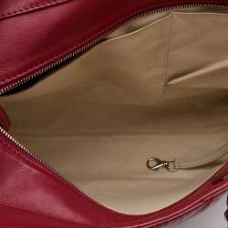 Pre Owned Chanel Red Quilted Leather In-The-Business North South Bag