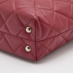 Pre Owned Chanel Red Quilted Leather In-The-Business North South Bag
