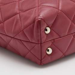 Pre Owned Chanel Red Quilted Leather In-The-Business North South Bag