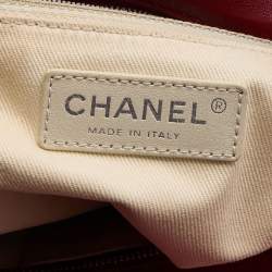 Pre Owned Chanel Red Quilted Leather In-The-Business North South Bag